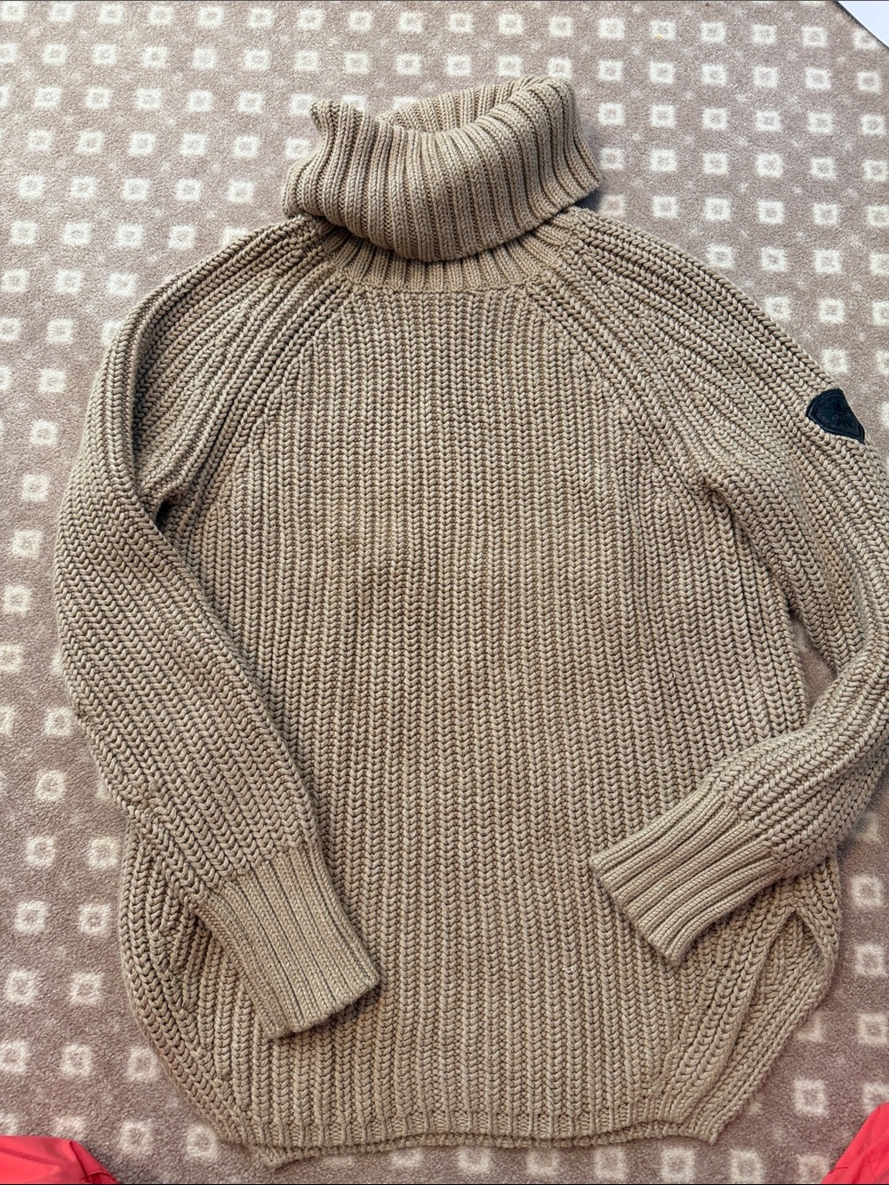 AlpnRock Simone size Small Chunky Turtleneck Sweater in Heather Camel EUC!